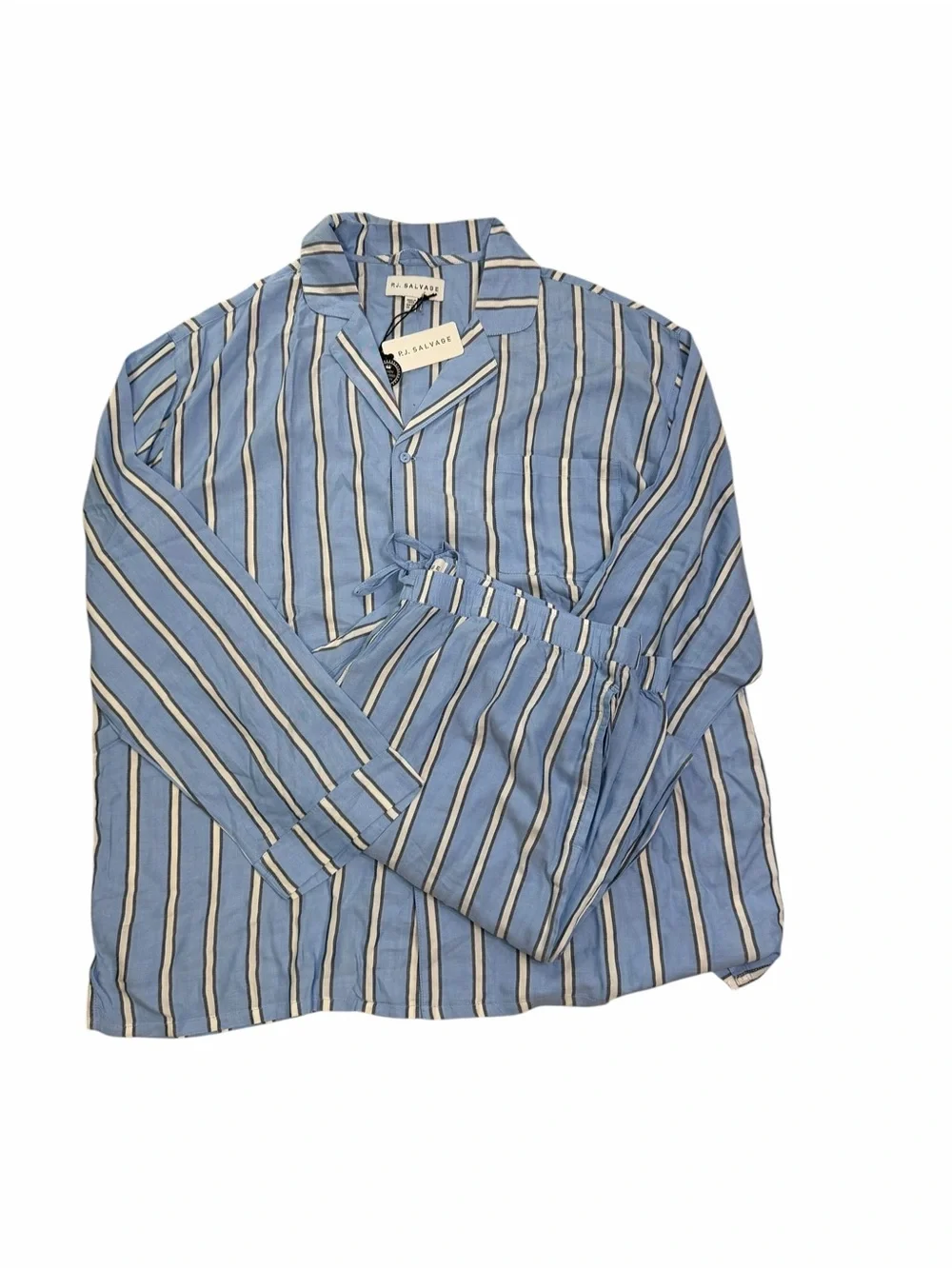 P.J. Salvage Stripe Woven Pajama Lounge Set Periwinkle Blue
